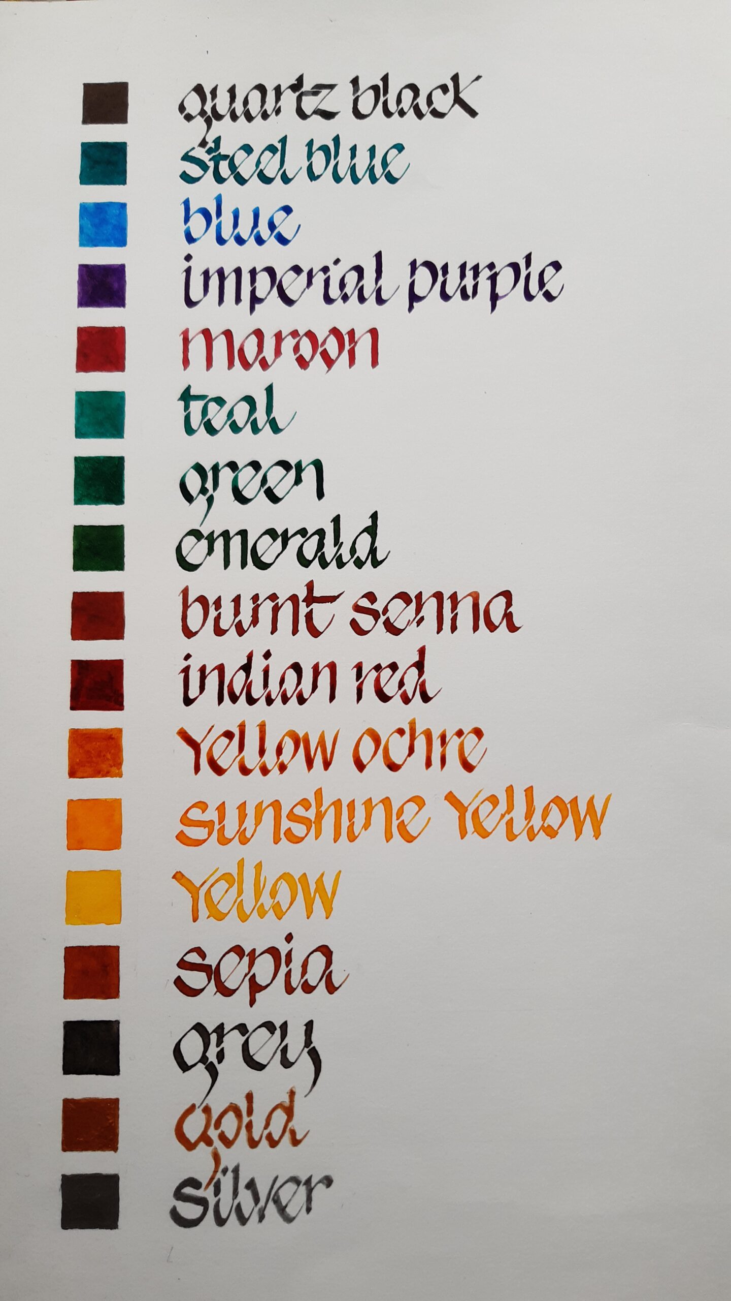 Ink Colours